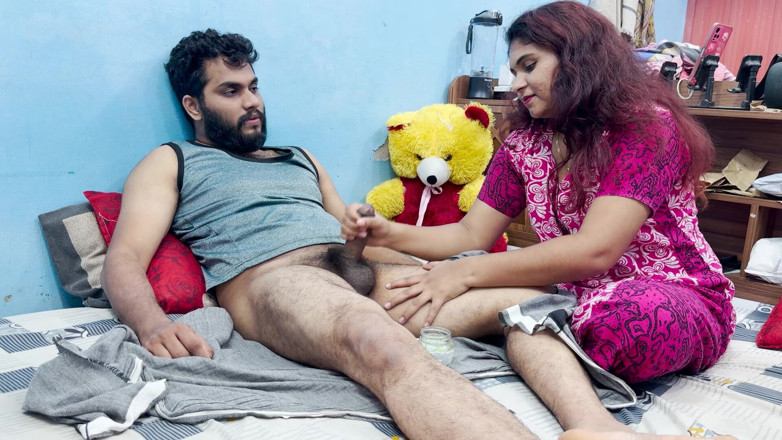 Vaishnavysharunraj: Step Sister Doing Penis Massage with Aloevera Gel