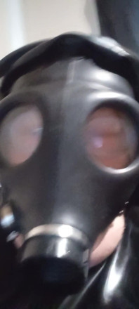 Gasmask Latex Tracksuit Cum