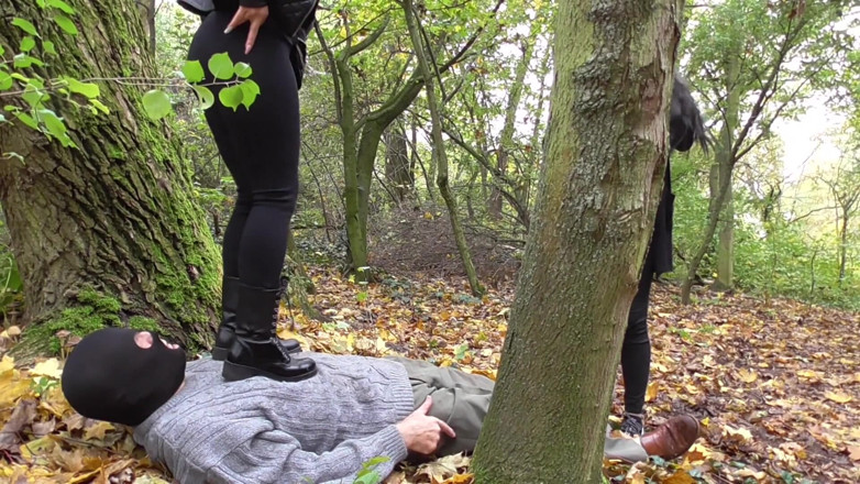Femdom Austria: Trampling Session in the Wood, for the Poor Man