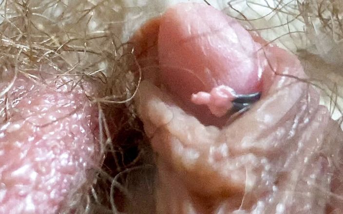 Cute Blonde 666: Grote clitoris reuzine met model traint mensen extreme close-up