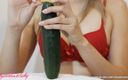 Mysterious Kathy: Fucking My Pussy with a Huge Cucumber