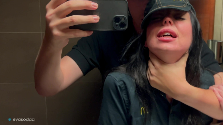 Eva Soda: Risky Sex in a Restroom, Fucked a Mcdonald's Employee Over...