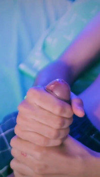 Cute Twink Magic C Jerking His Big Uncut Cock with Lots of Precum and a Thick Cum Load