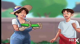 Summertime saga - grote komkommer neukt rijpe vrouw in de keuken E1 # 84