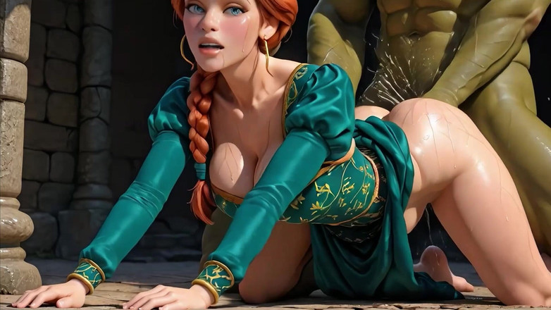Neuro Babes XXX: विशाल लंड के साथ Shrek महल में और दलदल में सभी दरारों में Fiona को चोदता है