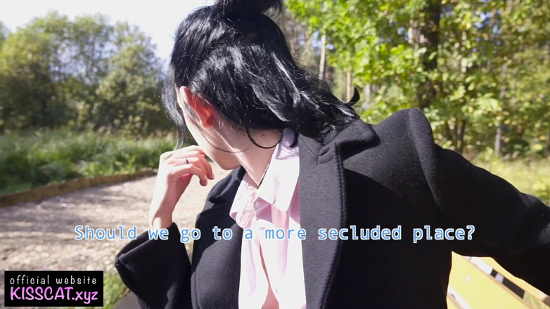 KissCat: Outdoor fucked pretty woman in park for phone number