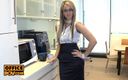 OfficePOV: POV - Napalona blond dziwka biurowa Aleska Diamond pije swoją spermę