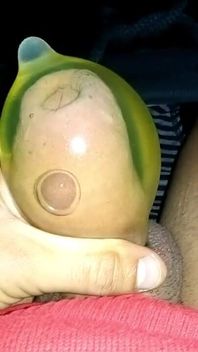Uncut Cock Filling Condom with Piss Like Balloon