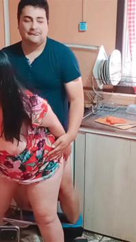 Sex in the Kitchen When Stepmom Opens the Refrigerator
