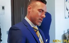 Muscular hunk Manuel Skye seduces suited businessman Seth Santoro into sucking his dick and anal breeding him hardcore!