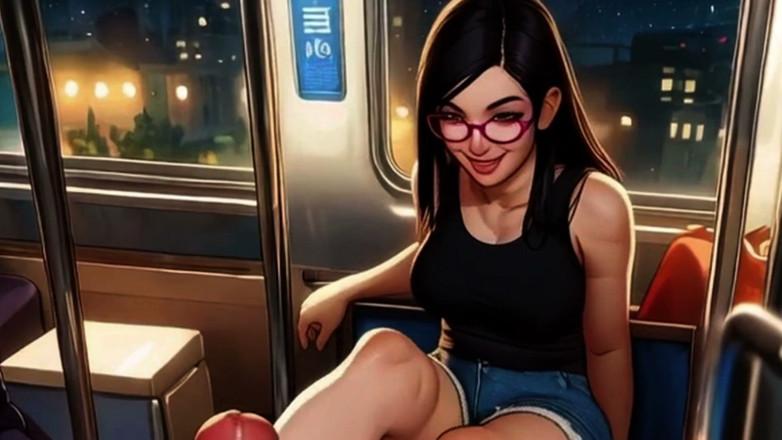Spicy Toons: Lin joga footsie no trem