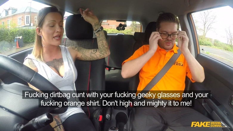 Fake Driving School: Fake driving college - schmutziger creampie und tiefe kehle blowjob-action