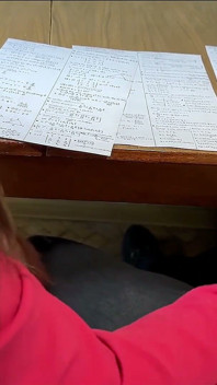 Goodbye, Math and College!!! Classmate Gave Me a Handjob Under the Table on the Last Day of College