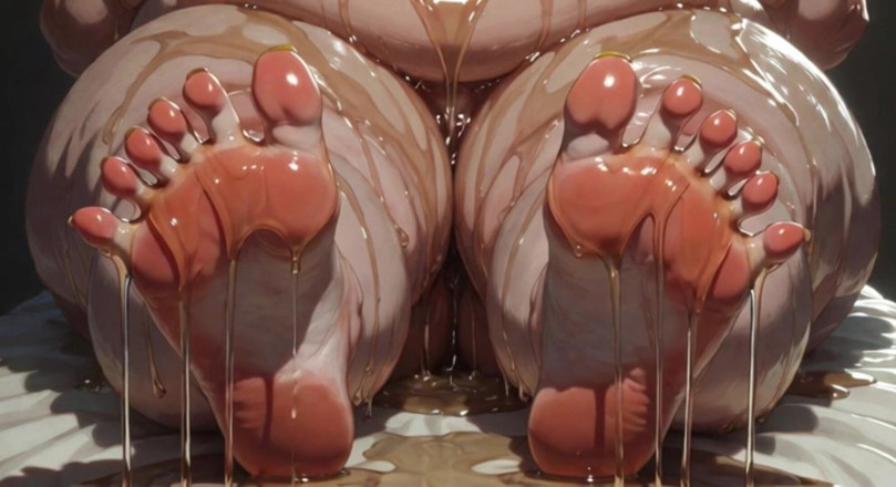 YOUR BEST FANTASY: Obese SSBBW Massaging Her Huge Oiled Feet - Close up Big...