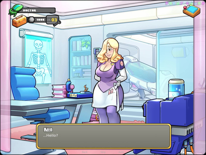 Porny Games: Space Rescue - tratment sexual con doctora rubia cachonda