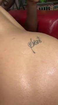 Aliana Love does a striptease waiting for the black cock