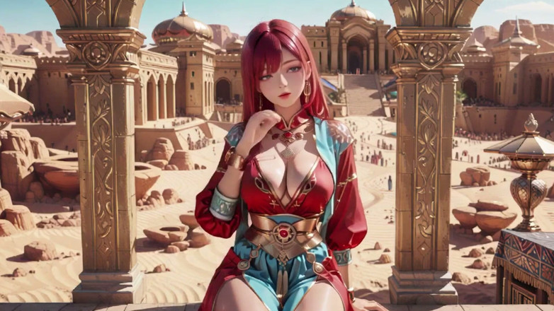Seraphina Vale: Reine rouge dans le désert ! Après-midi paresseux au Palais d’Or.