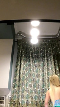 Big Tits Hot Petite Blonde New Wife in See Through Top Braless in the Kitchen Shows Pussy and Her Naked Big Ass