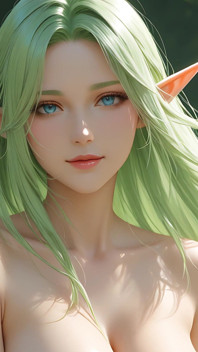 Lustrender presentazione: bella donna nuda elfo arte dei capelli che scorre - ai video