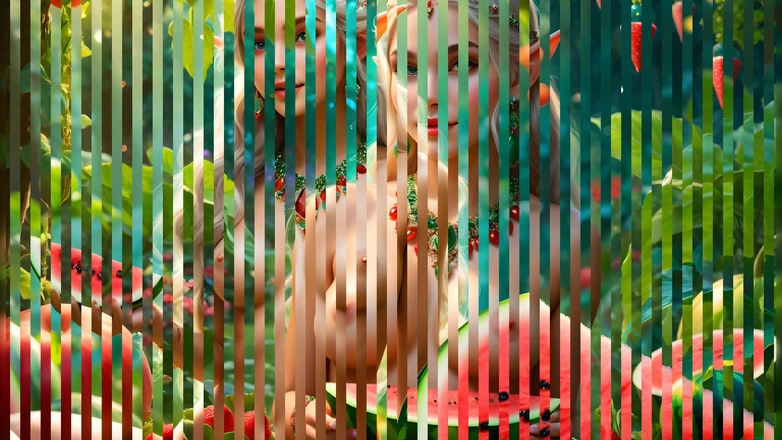 AI Girls: Beautiful Elf Girls with Watermelon