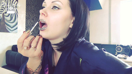 Goddess Misha Goldy: Silver lips tease