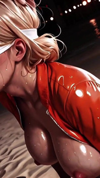 Fast Action - Blindfolded Beach Blonde - Deepthroat, Tongue and Facial Until the Sun Goes Down