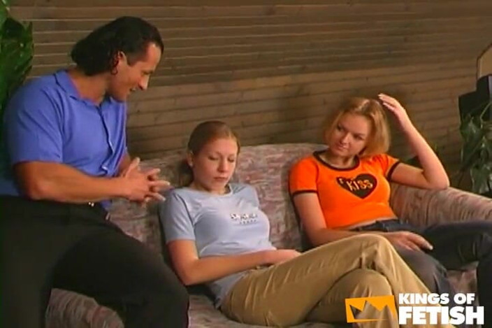 18Teen+ Sexperience: Blonde teen and her girlfriend get pussies rammed by her...