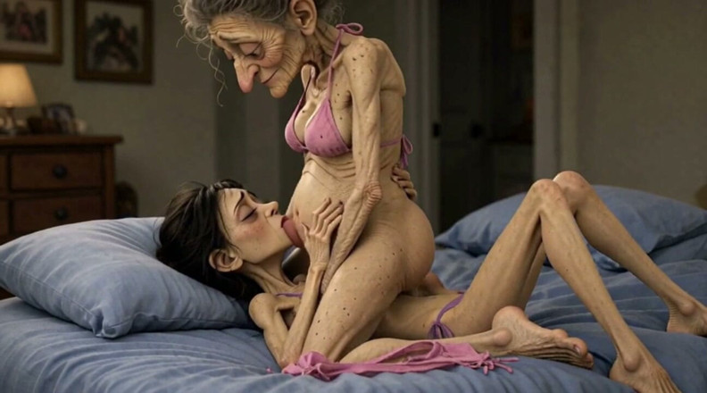 YOUR BEST FANTASY: Old Woman Rubs Her Pussy on a Young Woman