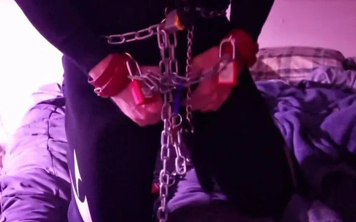 Robert48569: Neoprene Petplay Self Bondage Chains Leather Puppyplay Pup Mash Hood...