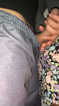 She Grabs the Penis of a Stranger with a Huge Erection.