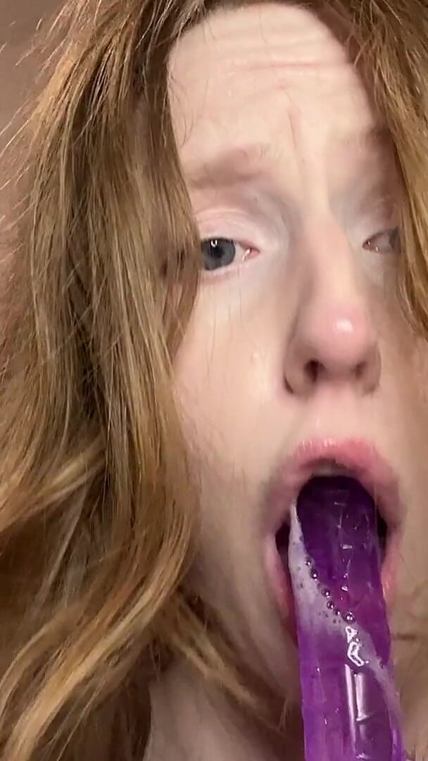 HotRedWildcat: Blowjob and Handjob on a Dildo up Close