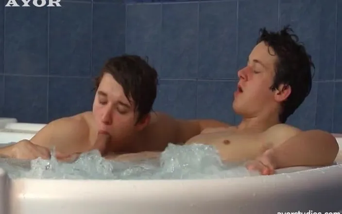 AYOR studios: Horned-up mates turn a Jacuzzi into a hot fuck-fest!