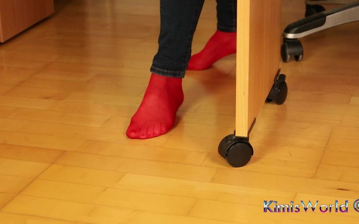 KimisWorld: Red Stockings, Sneakers &amp; Dangling Tease