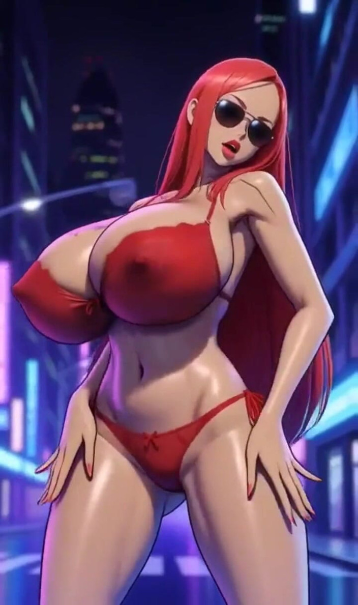 Hot girl dancing: 只是胸部和音乐，ai动画
