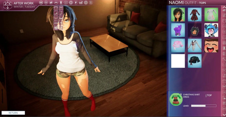 Cumming Gaming: Dairemiz [Xmas Hentai porno oyunu], bölüm 2. Noel için noel baba elbisesi...