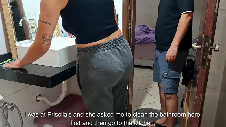 Gabi SweetCouplesStories: Catching the Maid in the Bathroom While the Wife Sunbathes