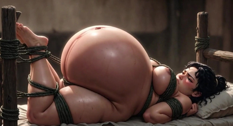 YOUR BEST FANTASY: Poor Pregnant Girl Tied up - Massive Belly &amp; Horny in Bondage