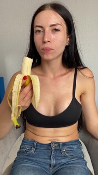 Teasing in Jeans,eating & Sucking Banana