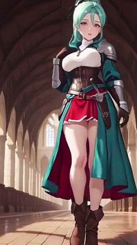 Silver Armor Hugging Soft Skin, Lazily Panting Under the Stone Arches