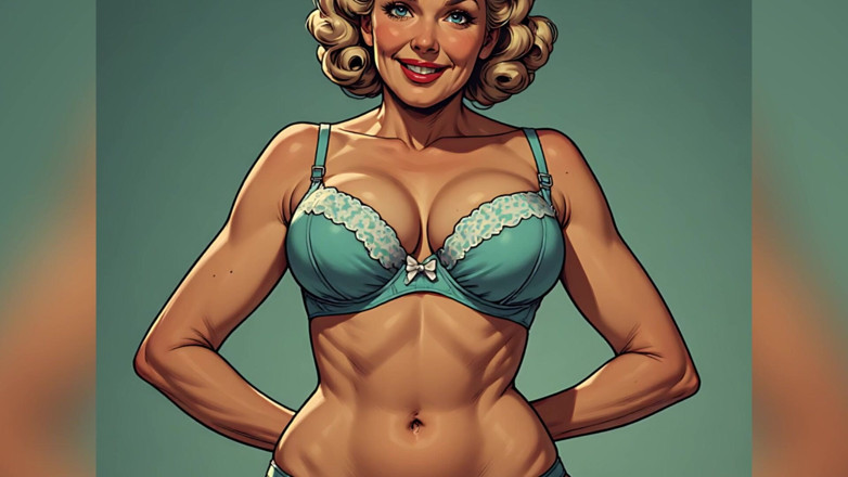 AI Porn: Retro pinup behå och trosor konst