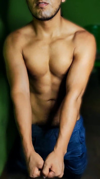 Athletic Boy Stroking His Cock