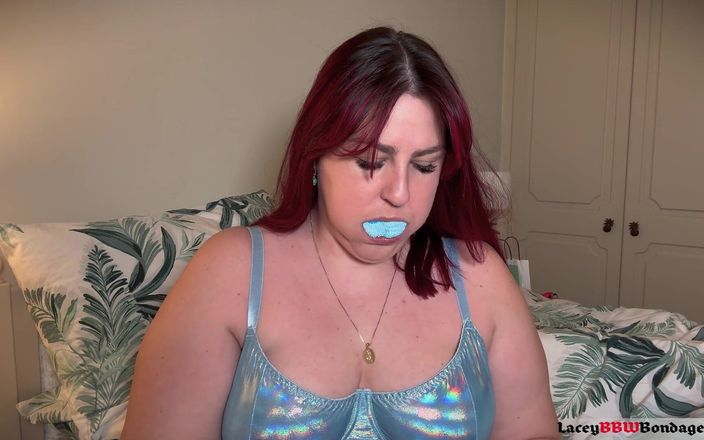 Lacey BBW Bondage: Ice Blue Tegaderm Utmaning: ett lekfullt självknullstest