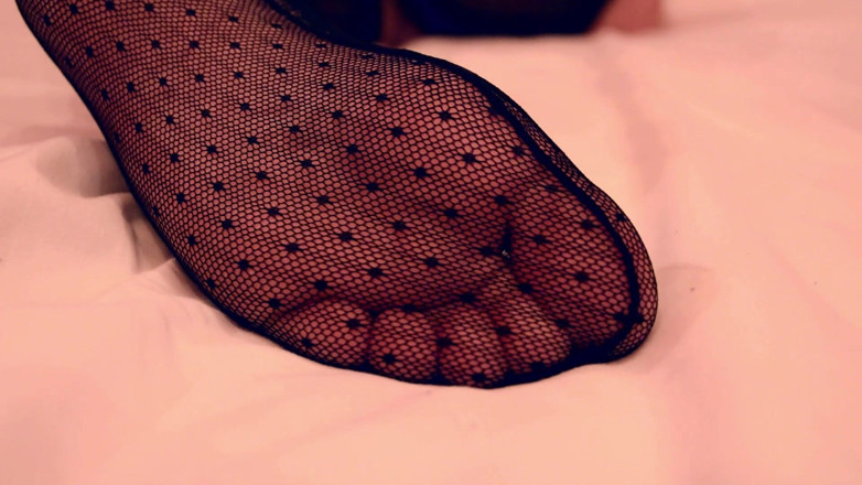 Mistress Legs: Älskarinna Sulor i nylonstrumpbyxor närbild