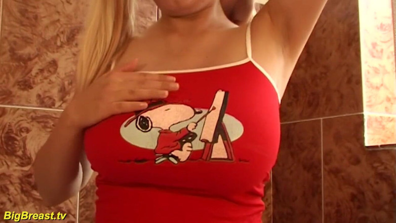 Big Breast: Pigtail teen bouncing her monster boobs