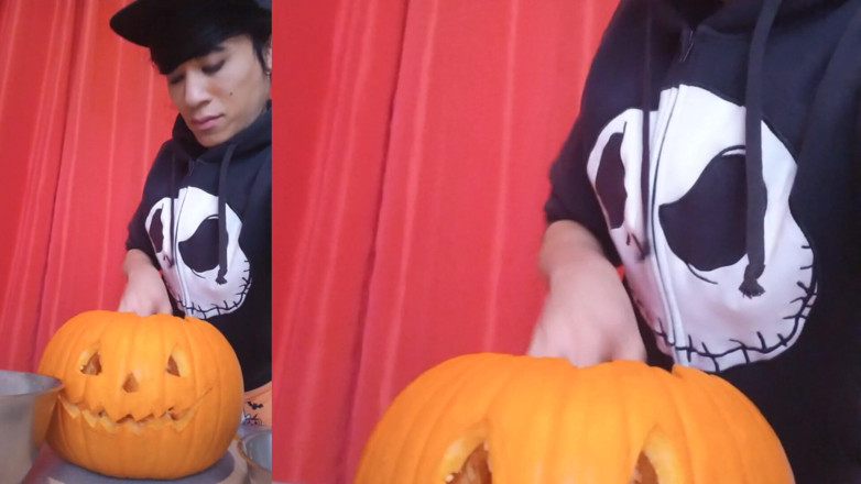 Jon Arteen: Sfw Jon Arteen Cute Twink Emo Femboy Carves a Halloween...