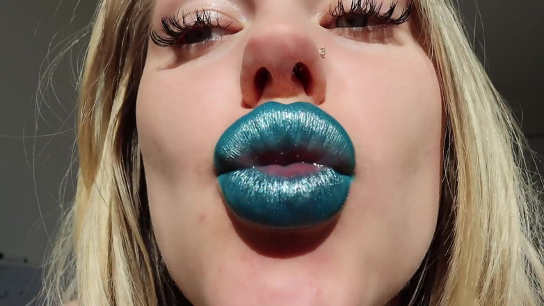 Goddess Misha Goldy: Magic of My blue shiny lips! ASMR JOI!