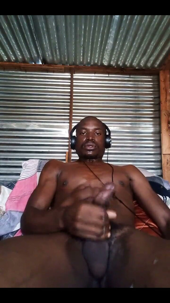 Mr_african: Stroking BBC Big Balls Big Cum on My Hand