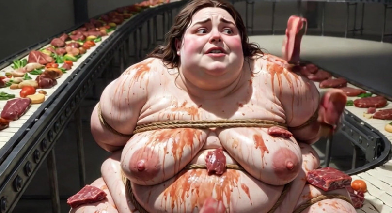 YOUR BEST FANTASY: Humiliated BBW Slave Tied and Stuffing Her Belly Deep