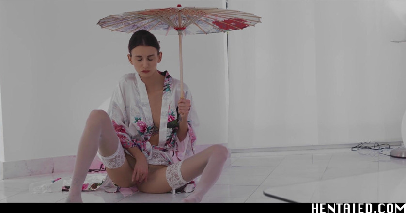 Hentaied: Real Life Hentai - Tattooed girl rides a huge dildo and...