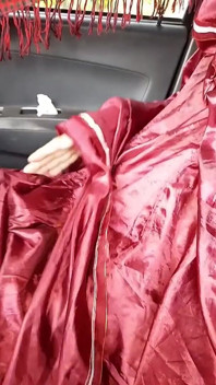 Masturbation Cum Wearing Satin Red Mukenah